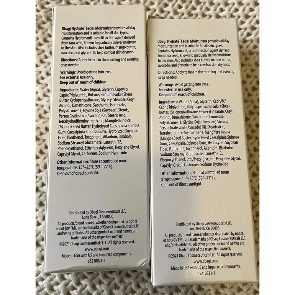Obagi Hydrate Facial Moisturizer 1.7 oz NIB new sealed Lot Of 2